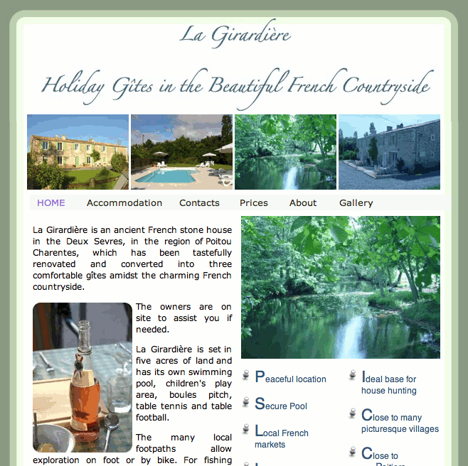 Image of G&icirc;te website