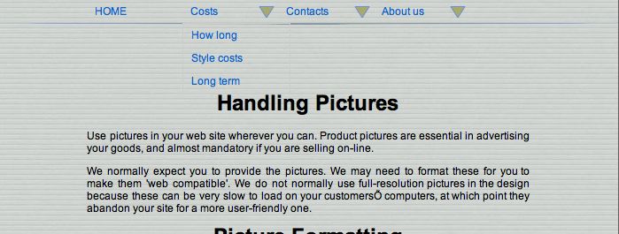 Example of a drop-down menu using javascript encoding