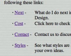 Example of bullets with links and formatted text